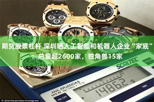 期货股票杠杆 深圳晒人工智能和机器人企业“家底”：总量超2600家，独角兽15家
